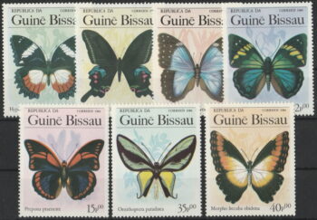 Guinea Bissau 1984 – 7 kompl. ** – Fjärilar