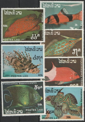 Laos 1987 – 7 kompl. ** – Fiskar