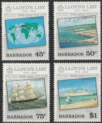 Barbados 1984 – 4 kompl ** – Lloyd’s list